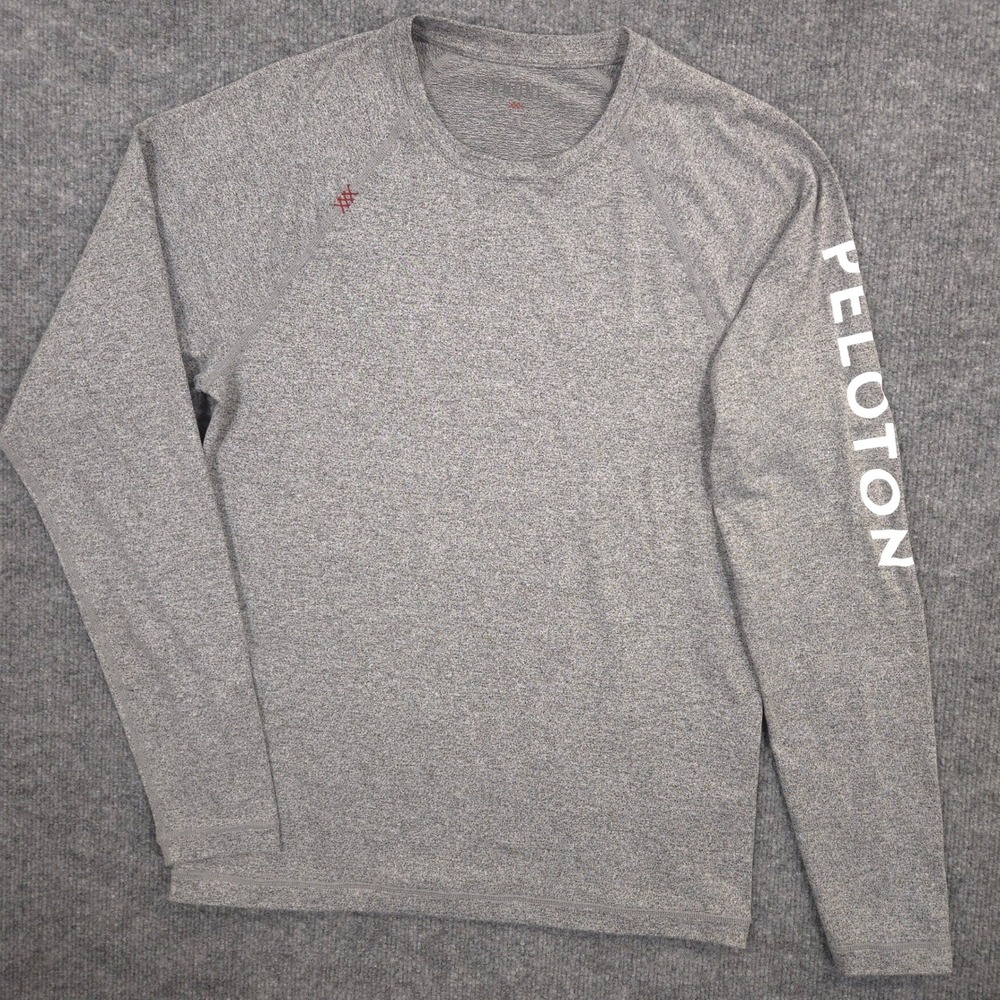 RHONE Reign Shirt Mens S Gray Heather UPF 50+ Performance Long Sleeve Peloton